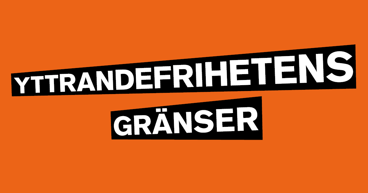 Bilden visar en affisch för utställningen Yttrandefrihetens gränser med.
